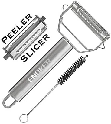 Ultra Sharp Julienne & Vegetable Peeler Stainless Steel Cutter Slicer with Cleaning Brush Pro for Carrot Potato Melon Gadget Vegetable Fruit