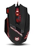 Zelotes Computer Mouse Gaming Mouse Optical PC Mouse Wired USB Connection with 8 Buttons 9200 DPI-Black