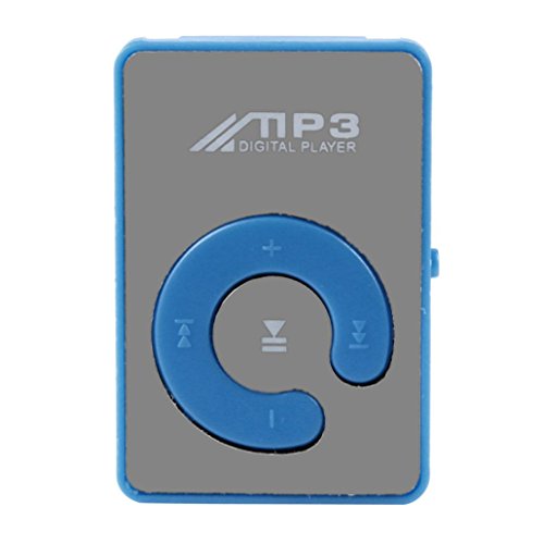 Unpara Fashion Concise Mini MP3 Player With Clip Music Media Support 32GB Micro SD TF Card (Blue)