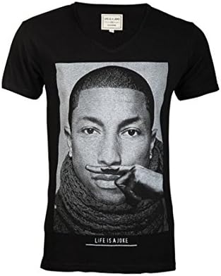 Eleven Paris Men's PHARRELL WILLIAMS MOUSTACHE Print Black (EPTS042)
