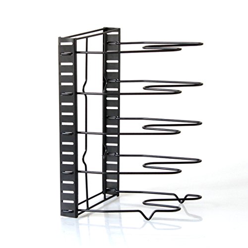 Pan Organizer Rack Onmexto Pot Lid Cookware Holders with Adjustable
Dividers for Kitchen Cabinet Countertop and Pantry Black