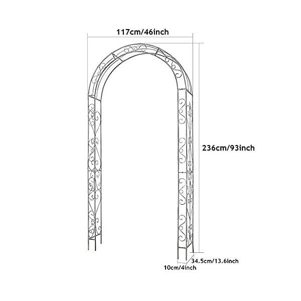 LYBC Retro Eisen Garten-Rosenbogen,Rankhilfe Rankgestell Torbogen Rankgitter Pergola Spalier Rosenspalier,Gartendeko,B… – Bild 8