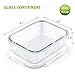 Bayco Large Glass Meal Prep Containers, 5 Pack, 36oz | 4.5cups, Food Storage With Lids, Airtight Bento Boxes, BPA Free & Leak Proof