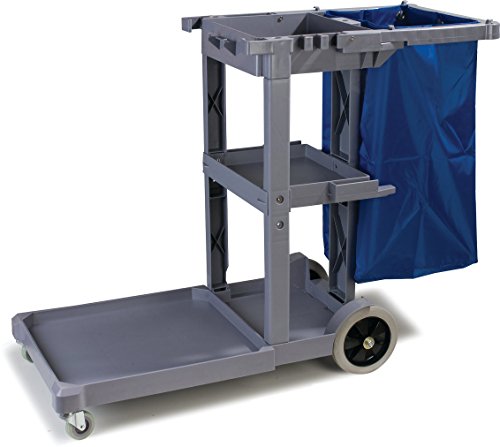 Carlisle JC1945L23 Polyethylene Long Platform Janitorial Cart, 300 lbs Capacity, 49