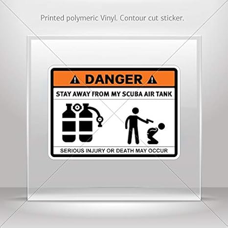Download Amazon.com: Decals Decal Danger Funny Stay Away from My Scuba Air Tank ATV Weather (10 X 7.18 ...