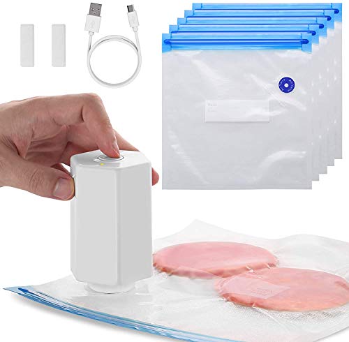 Veelink Lebensmittel Vakuumierer, Handheld Cordless Vakuumiergerät Versiegelung aufbewahren zum Sous-Vide-Kochen und zur…