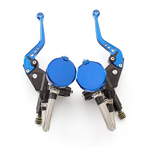 Rzmmotor Universal Motorcycle 7/8" 22mm CNC Brake Clutch Master Cylinder Hydraulic Lever Reservoir Set for Ducati STREETFIGHTER 848 12-15, DIAVEL 11-15,Suzuki TL1000R 98-03,Yamaha XJR1300 99-03
