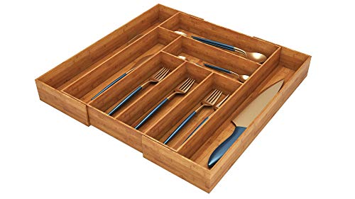 Miko Bamboo Expandable Kitchen Drawer Organizer - Multi Purpose - Cutlery Tray - Thumbnail 2