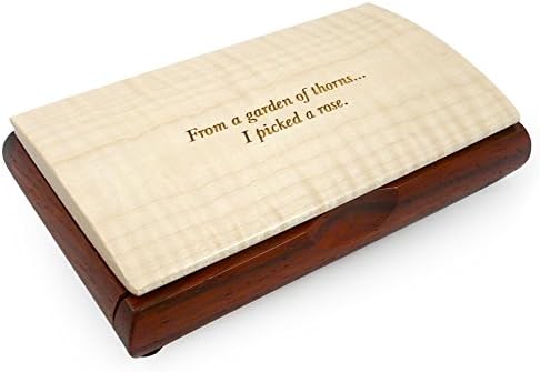 Modern Artisans Handcrafted Wood Inspiration Box with Love Quote 'from a Garden of Thorns, I Picked a Rose'