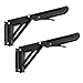 Sumnacon Sturdy Folding Shelf Brackets - Heavy Duty Metal Triangle Table Bench Folding Shelf Bracket 10 Inch, 2 Pcs Folding Shelf Hinge Wall Mounted, Max Load 132lb (Black) primary