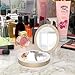 Compact Mirror LED Lighted Makeup Mirror Power Bank, Ring Lights & 3000mAh Portable Charger & 1X/3X Magnified Vanity Mirror for Daily Office Travel Trips Gift, Gold