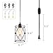 Creatgeek Plug-In Modern Industrial Glass Pendant Light with 16.4'（Ft）Cord and In-Line On/Off Dimmer Switch,Black Finish Cylinder Style