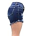 Olyha Womens Distressed High Waisted Denim Shorts Destroyed Ripped Folded Hem Jean Shorts Stretchy with Pockets(XL)