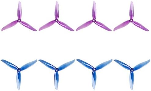 DALPROP 8pcs T6040C 3-Blades (6x4x3) Propellers Tri-Blade Props CW CCW for 6 inch FPV Freestyle Frame Quadcopters (Crystal Blue/Purple) (T6040C)