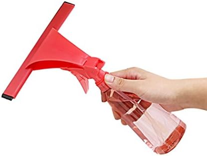 Caopixx Glass Wiper with Watering Can Window Wiper Soap Cleaner Home Shower Bathroom Mirror Car Blade (Red)
