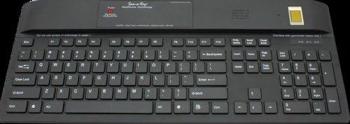 Keysource International KSI-1700-SX-FFFB 104-Key USB Keyboard with Tcs1 Fingerprint Reader for PC - Black (Renewed)