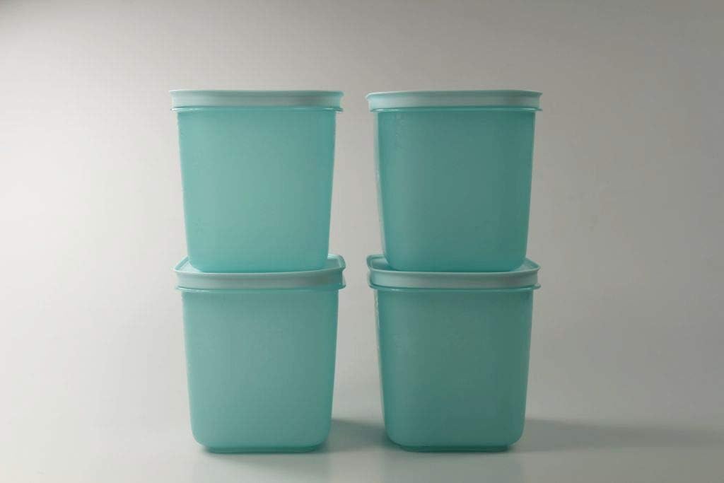 Tupperware Caja de Congelación de 1,1 L (4) Turquesa: Amazon ...