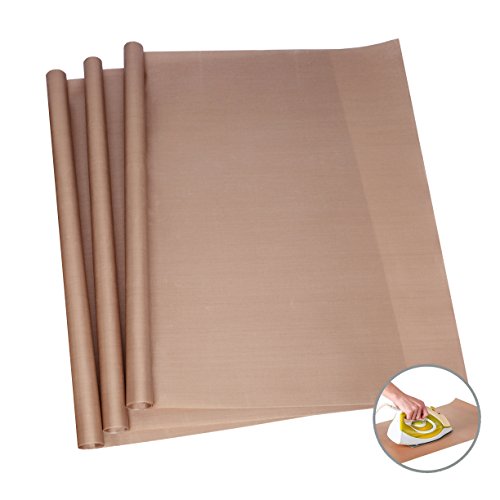 PTFE Teflon Sheet for Heat Press Transfers,3 Pack Teflon Sheet For 16 x 24" Heat Press Transfer Sheet Non Stick Heat Resistant Craft Mat