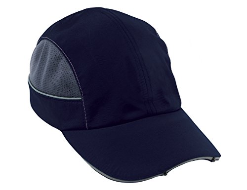 Ergodyne Skullerz 8960 Bump Cap with LED Brim Lighting, Long Brim, Navy