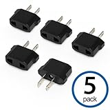Plug Adapter, BoxWave [European to American Outlet Plug Adapter (5-Pack)] Type F to Type A Socket Converter for