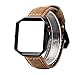 Wearlizer Bands Accessories, Premium Suede Leather Replacement Strap with Black Metal Frame and Buckle for Fitbit Blaze Special Edition Gun Metal - Brown Large