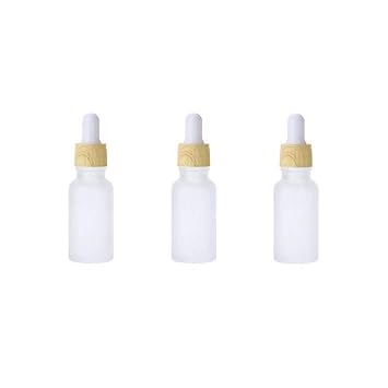 Download Amazon Com Vasana 3pcs 10ml Frosted Clear Glass Cosmetic Dropper Bottle Jars With Wood Grain Cap Beauty