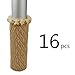 MelonBoat Chair Socks, Furniture Leg Feet Wood Floor Protectors Set, Cross Knitted, Set of 16 Light Brown