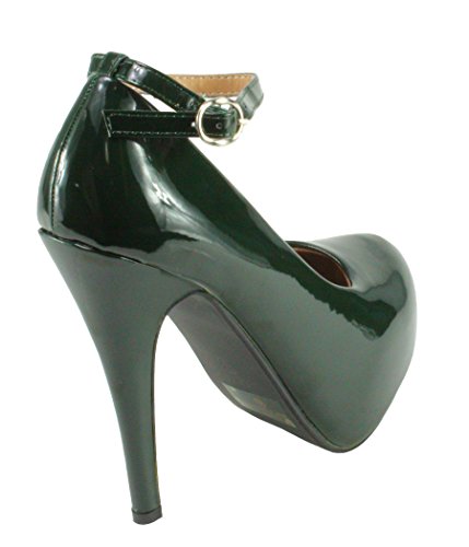 Delicacy-Womens-Sunset-87-Patent-Leatherette-Ankle-Strap-Hidden-Platform-High-Heel-Pumps