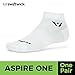 Swiftwick- ASPIRE ONE Running & Cycling Socks for Men & Women, Firm Compression Fit Ankle Socks (White, Large)