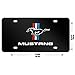 Mustang Logo Black Sturdy Stainless Steel Front License Plate,with Screw Caps Cover Set Suit，Applicable to US Standard car License Frame for Ford Mustang.（Print）