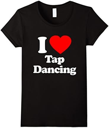 Womens Love Heart Tap Dancing Funny T-Shirt Large Black