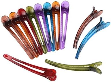 Duckbill Clip,Sansee 12 Pcs Multicolor Plastic Duck Teeth Hair Clips Hairdressing Salon Hairpins Set (Colour B)