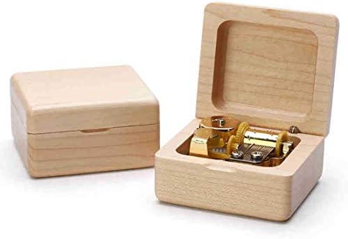 LQUYY Handmade Wooden Square Music Box Mini Small Home Decorations Sky City [Energy Class A]