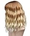 Akali Ombre Blonde Wigs for Women Natural Looking with a Satin Healthy Sheen Heat Resist Synthetic 14inch Curly Short Bob Wig with Air Bangs Blonde Wig for Daily Use