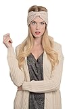 LETO Women's Versatile Crochet Bow Knit Marl Warm Hair Band Headband Ear Warmer