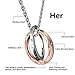 His & Hers Matching Set Stainless Steel Couples Pendant Necklace for Lover Valentine a Pair