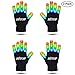 HITOP Led Gloves for Kids, 2 Pairs Kids Finger Light Up Flashing Gloves Party Costume Glow Toys for Boys and Girls, Best Christmas Stocking Stuffer for Kids (7.5