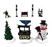 Cobblestone Corners 2019 Christmas Village Collection - Polyresin Village People, Square Bench, Well, Snowman and Accessories (9 Miniatures Set A)
