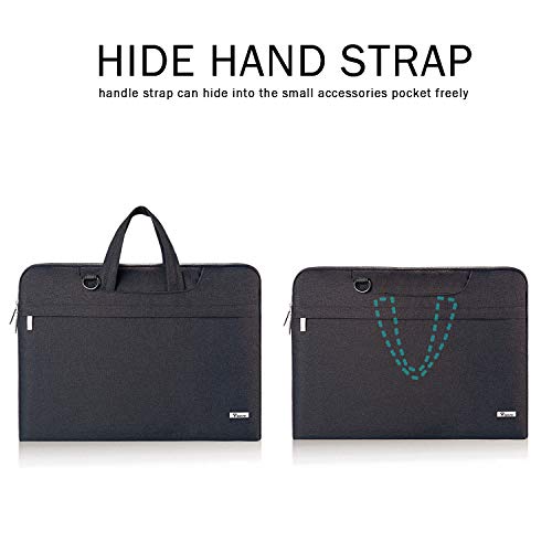 V Voova 17 17.3 Inch Messenger Bag for Laptop Waterproof Shockproof Computer Cover Sleeve with Pockets Strap Compatible for Chromebook,Notebook MacBook Pro 17" HP/Lenovo/ASUS/Acer/Ipad Pro,Black
