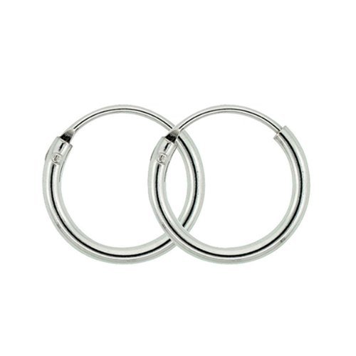 Sterling Silver Small Endless Hoop earrings for cartilage, Nose and lips, 3/8 inch Diameter 10mm .925
