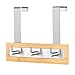 ToiletTree Products Bamboo Stainless Steel Over-The-Door Towel Hooks - Durable Coat, Clothes, and Towel Rack to Use in The Bathroom, Laundry Room, and Closet - 3 Hooks