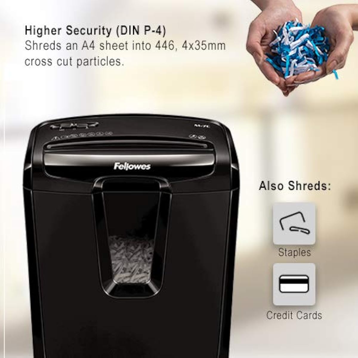 Fellowes Powershred M7C Personal 7 Sheet Cross Cut Paper Shredder for