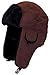 Best Winter Hats Adult Russian/Aviator Faux Suede Leather w/Faux Fur(One Size) - Brown