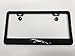 3D Jaguar Leaper Black Metal License Plate Frame Tag Holder with Screw Cap Covers