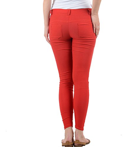 superior feelblue lycra jeggings for women (red)