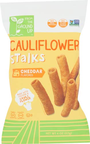 Real Food From the Ground Up Cauliflower Stalks Variety Bundle of TWO Flavors: One Bag Each of Sea Salt and Cheddar (2 Bags) - Thumbnail 2