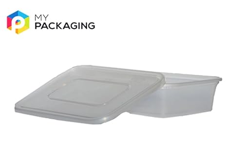 Plástico Microondas Alimentos recipientes con tapas 500 ML ...