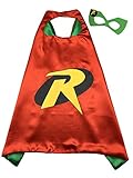 Kzoo Warehouse Superhero Robin Cape and Mask Costume Set for Boys Kids Age 2-10 Dress Up Birthday Party (Robin)