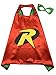 Kzoo Warehouse Superhero Robin Cape and Mask Costume Set for Boys Kids Age 2-10 Dress Up Birthday Party (Robin)