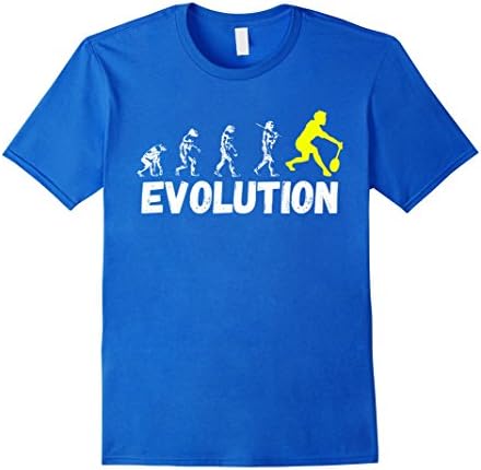 Funny Badminton Gifts Tees T Shirts: Evolution Tee - Male Large - Royal Blue